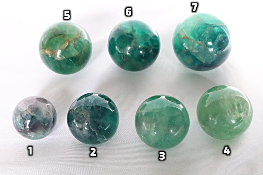 Natural Green Fluorite Sphere: Reiki Healing Crystal Gift