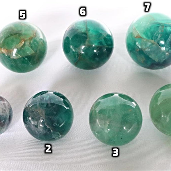 Natural Green Fluorite Sphere: Reiki Healing Crystal Gift