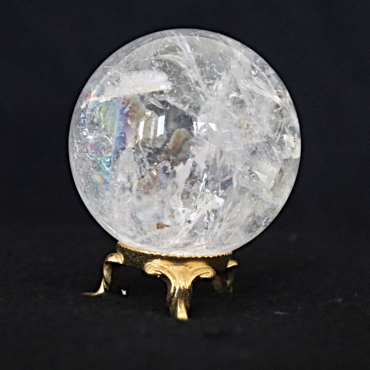 Rainbow Quartz Sphere: High Grade Crystal with Light Rainbow Flashes