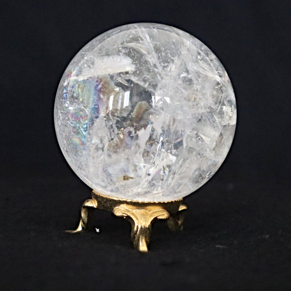 Rainbow Quartz Sphere: High Grade Crystal with Light Rainbow Flashes