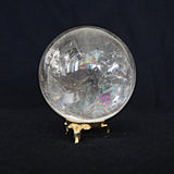 Rainbow Quartz Sphere: High Grade Crystal with Light Rainbow Flashes