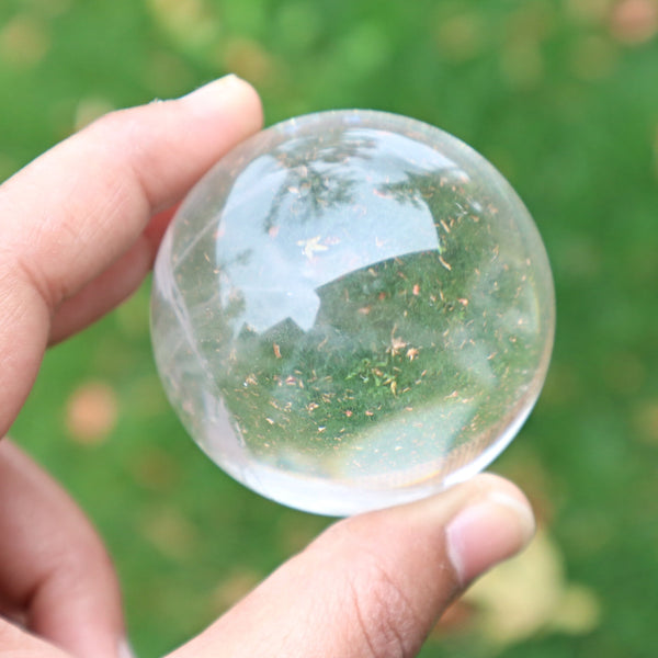 Clear Crystal Quartz Sphere: High Grade Healing Stone