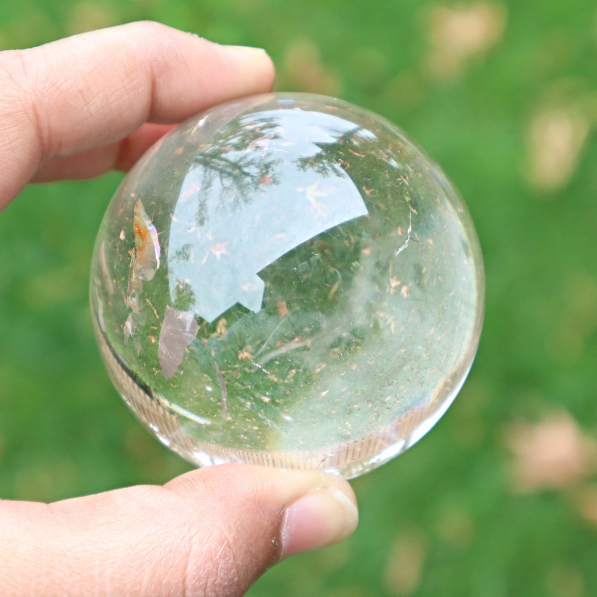 Clear Crystal Quartz Sphere: High Grade Healing Stone