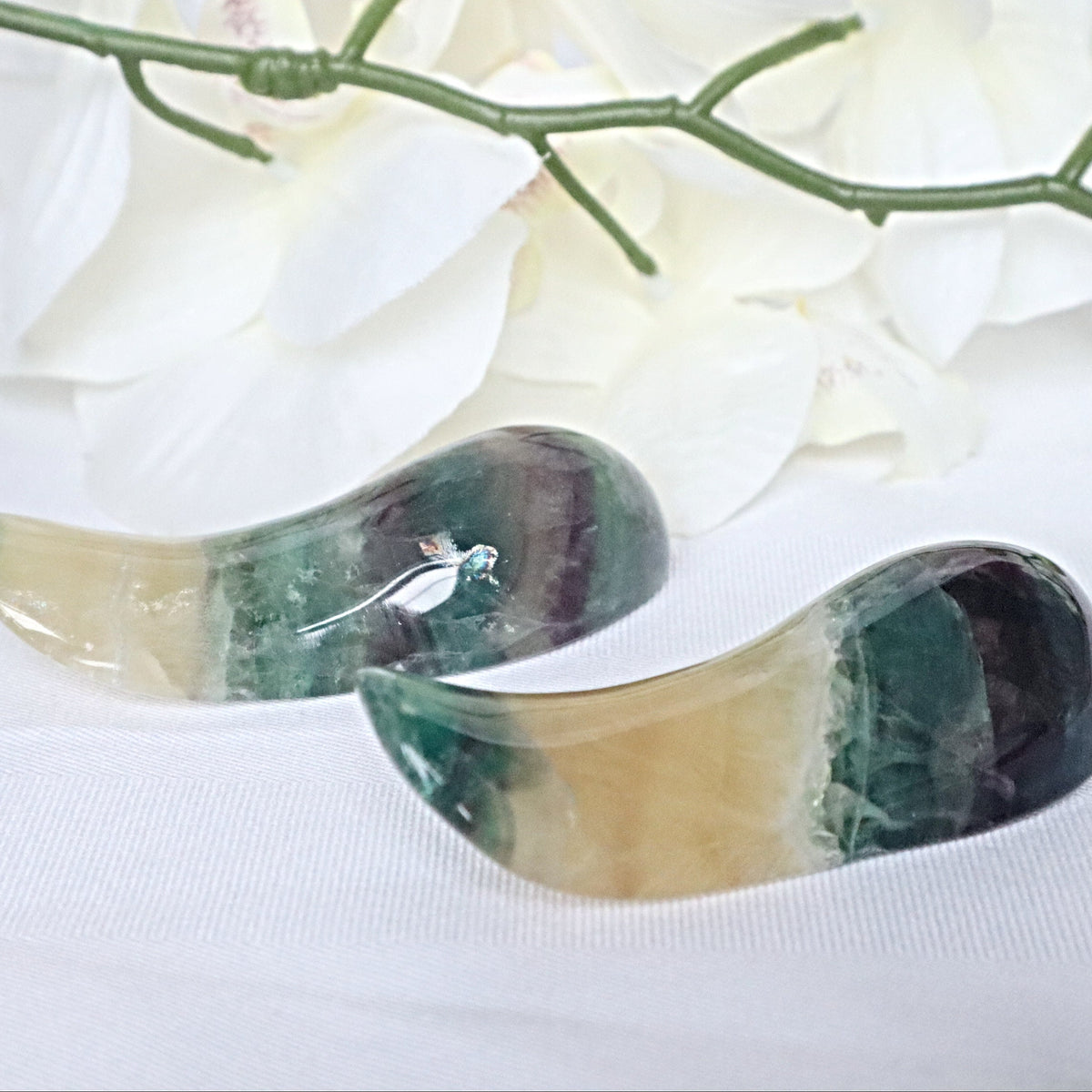 Rainbow Fluorite Massage Wand: Meditation Crystal Stone Gift