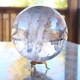 Large Natural Crystal Quartz Sphere (96mm, 3 lbs)