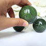 Green Nephrite Jade Sphere: Canadian Lucky Stone, Abundance Crystal (2 inch)