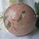 Extra Large Pink Rhodonite Sphere (7 inches, 22 lbs)