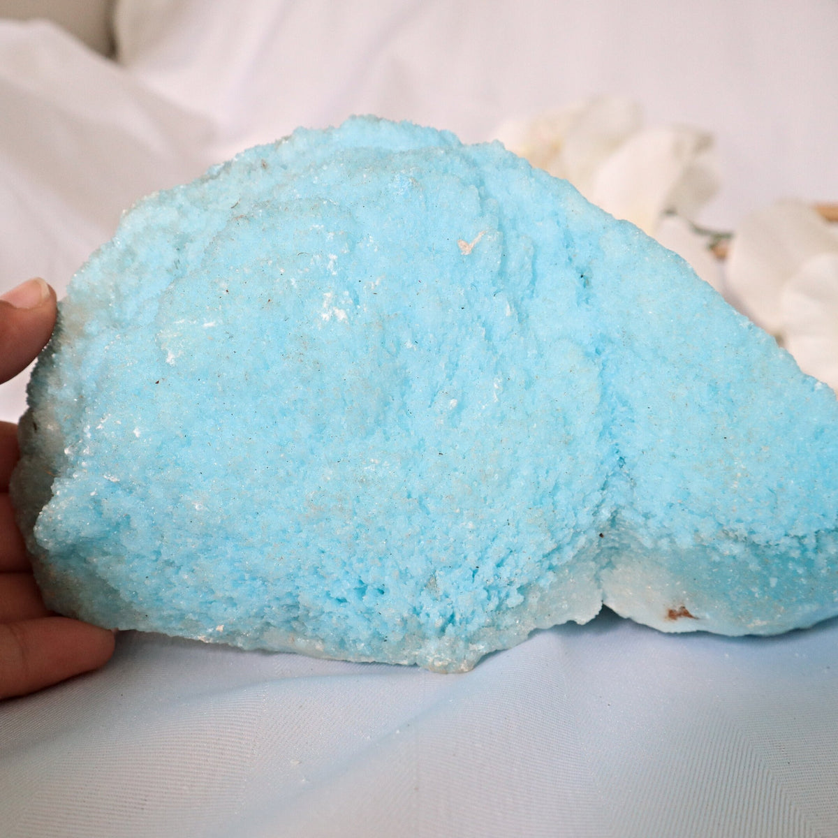 Large Raw Blue Aragonite Mineral Specimen | Calming Crystal Stone