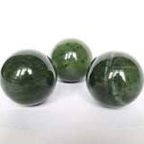 Green Nephrite Jade Sphere: Canadian Lucky Stone, Abundance Crystal (2 inch)