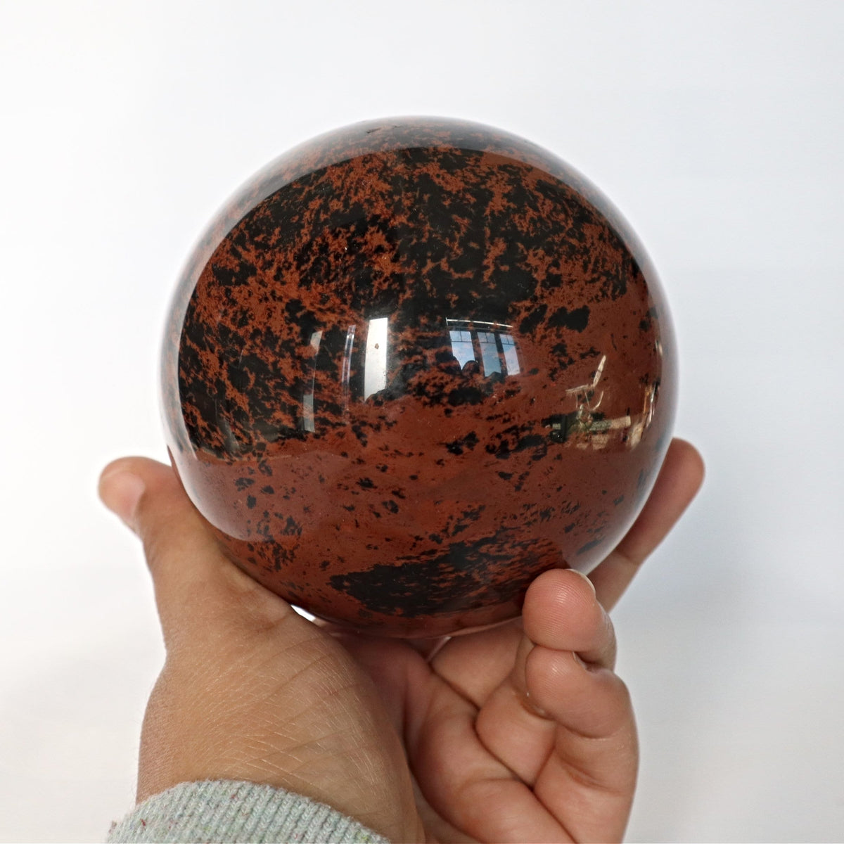 Mahogany Obsidian Sphere: Volcanic Healing Stone (3.5 inches)