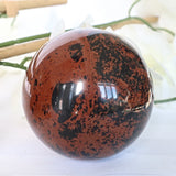 Mahogany Obsidian Sphere: Volcanic Healing Stone (3.5 inches)