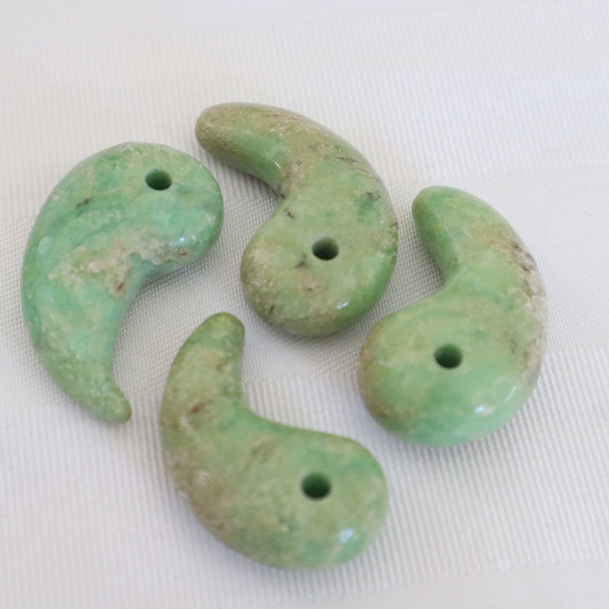 Chrysoprase Magatama: Green Crystal Japanese Charm
