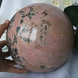 Extra Large Pink Rhodonite Sphere (7 inches, 22 lbs)