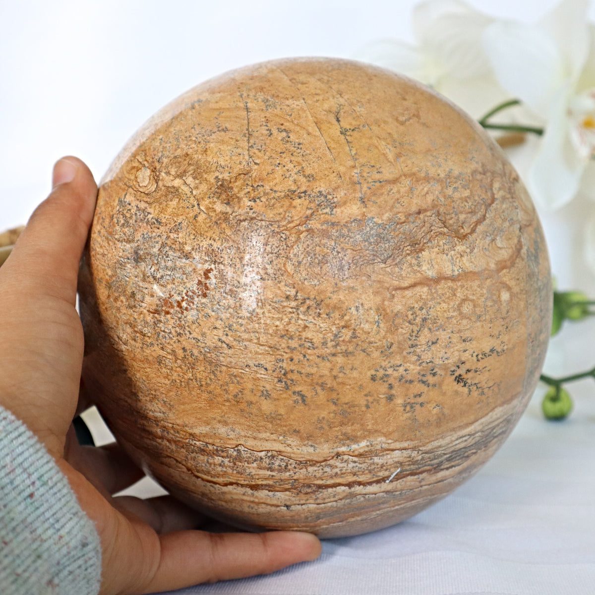 Large Picture Jasper Sphere 10.8 Lb 6.1 inches