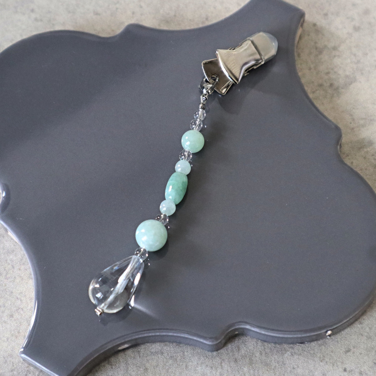 Jadeite Jade Phone and Car Charm Keychain
