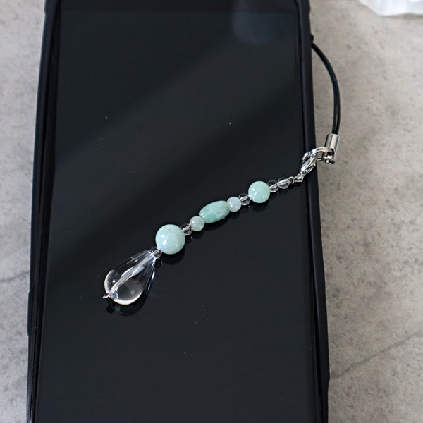 Jadeite Jade Phone and Car Charm Keychain