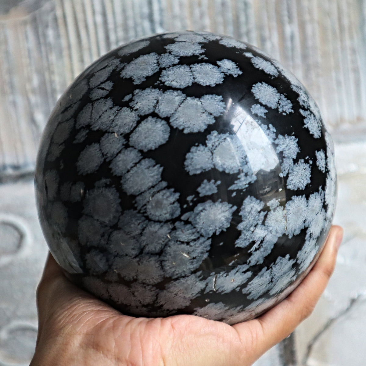 snowflake obsidian sphere