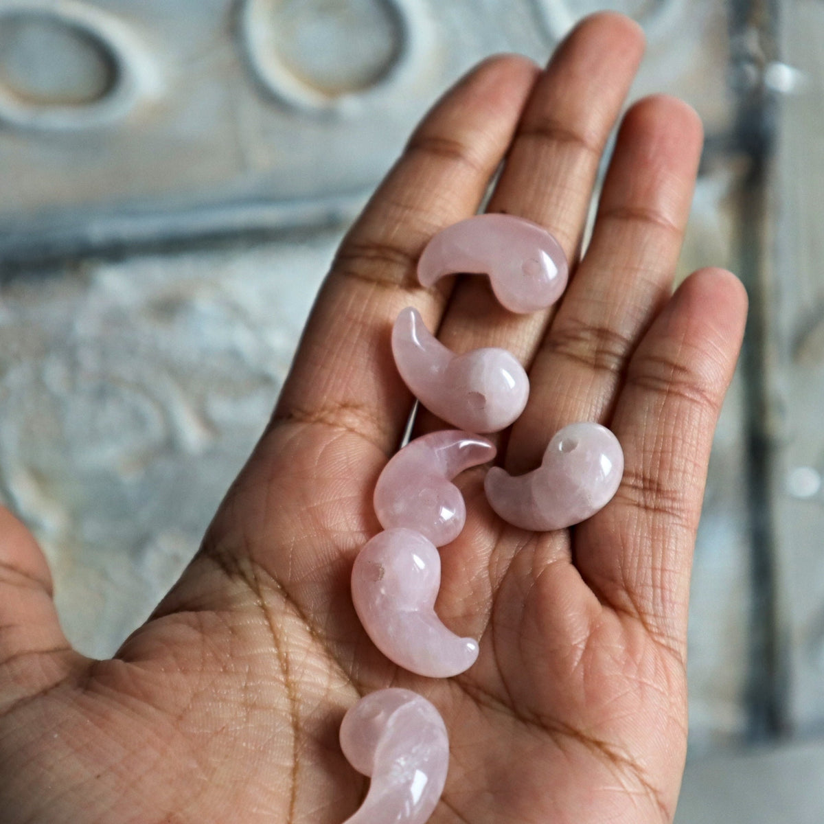 Rose Quartz Magatama Japanese Talisman