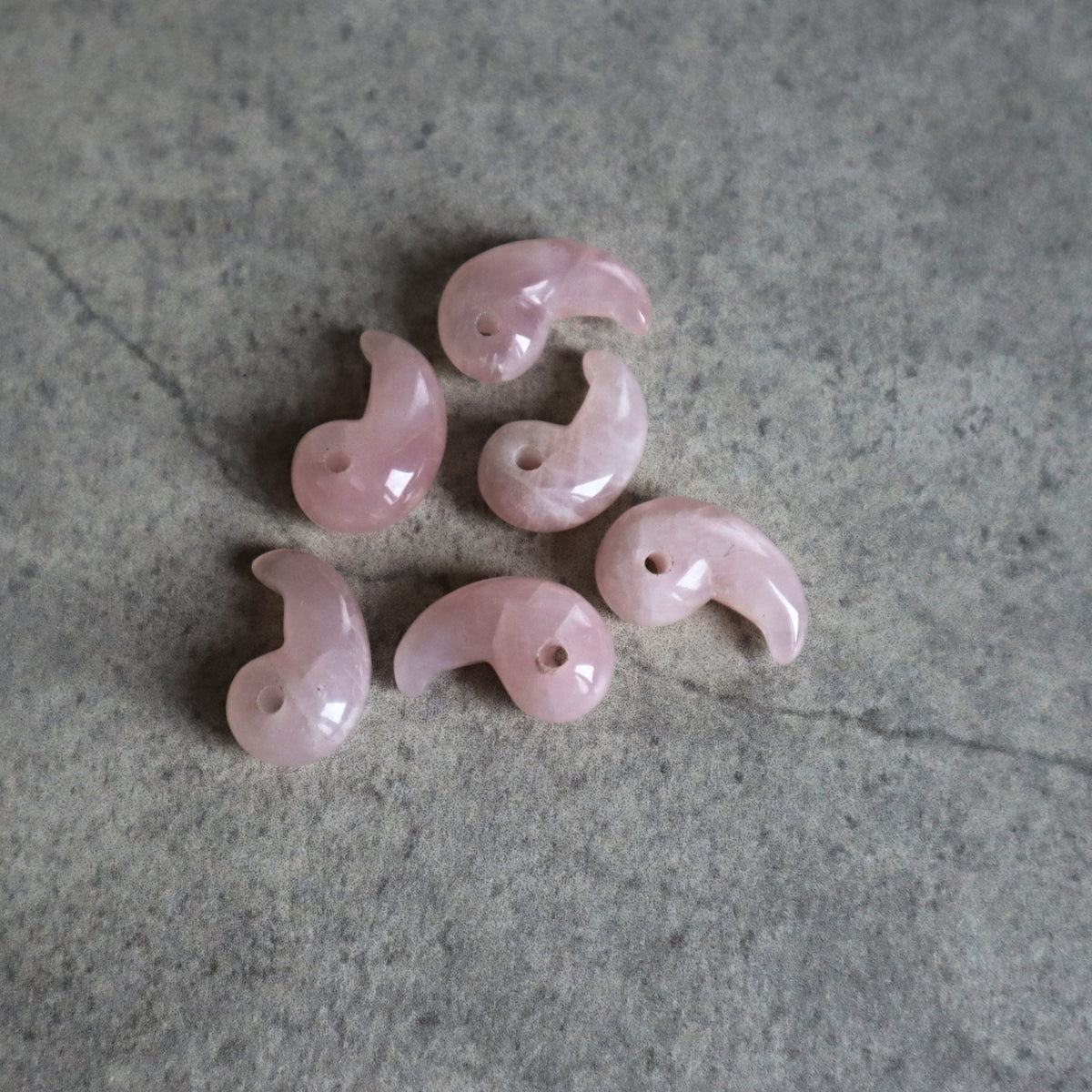 Rose Quartz Magatama Japanese Talisman