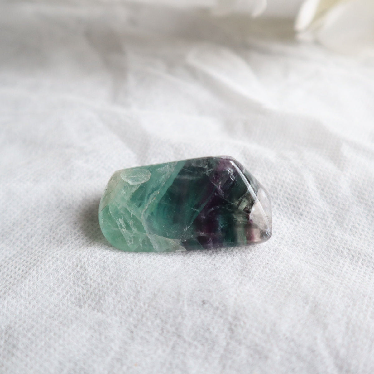 Large Tumbled fluorite for grounding and focus