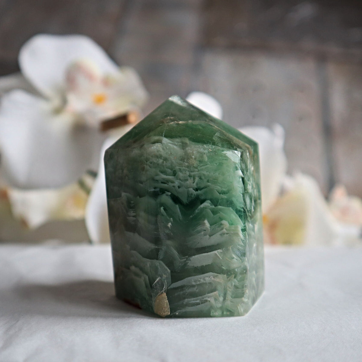 Feather Fluorite Tower: Rare Inclusion Crystal for Focus & Clarity