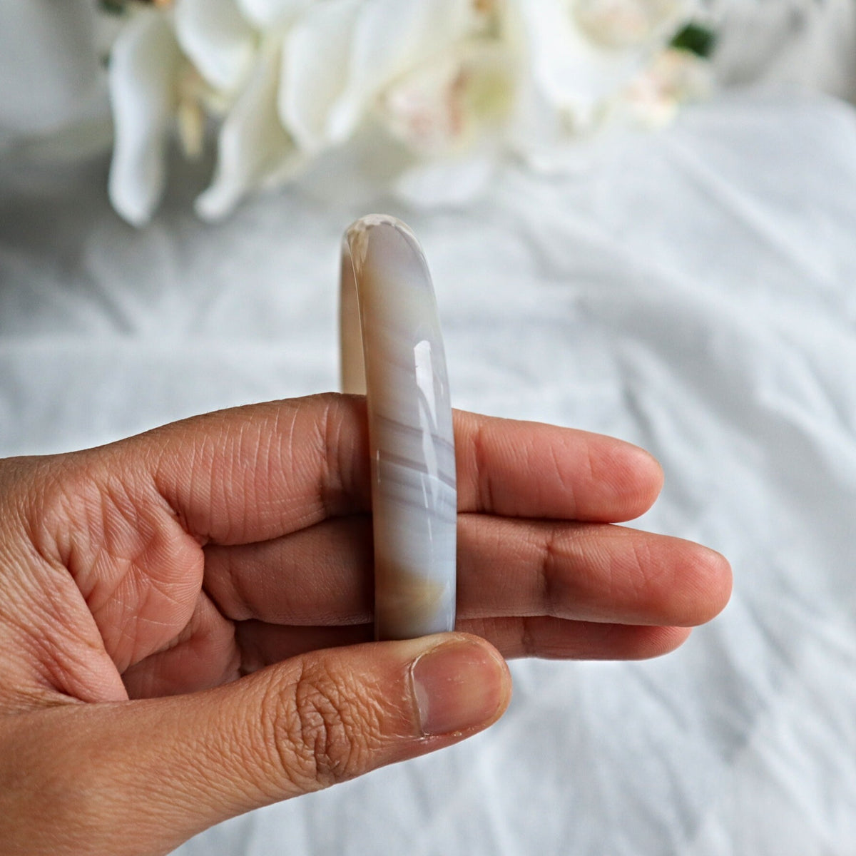 Grounding crystal bangle with calming energy