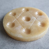 orange calcite crystal grid plate
