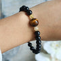 Tiger Eye and Clear Quartz Bracelet