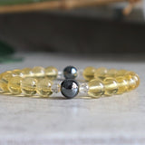 Rare Yellow fluorite hematite bracelet