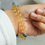Yellow fluorite hematite bracelet