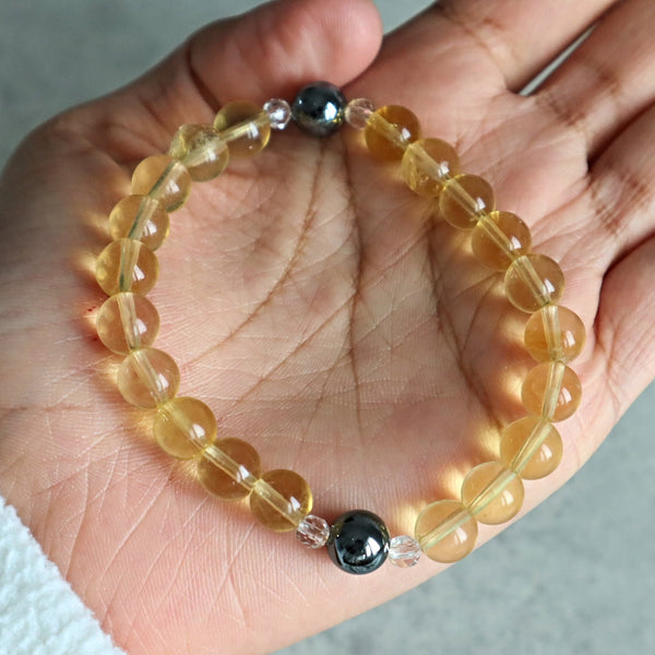 Yellow Fluorite crystal chakra bracelet