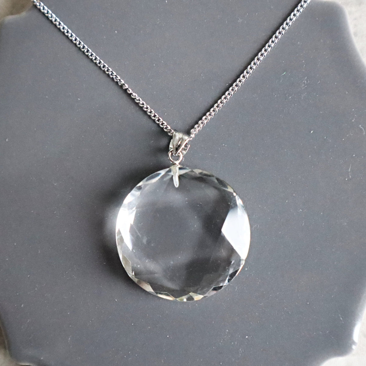 Faceted Round Quartz Necklace