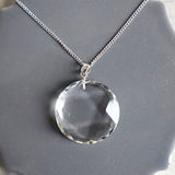 Faceted Round Quartz Necklace