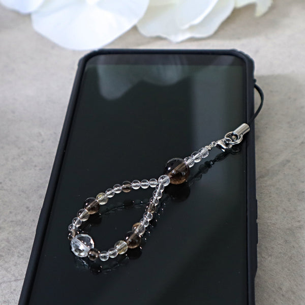 smoky quartz phone charm