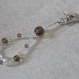 Clear and Smoky Quartz Crystal Charm for Car and Phone