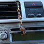 Phone and Car Charm Clear Quartz and Tiger Eye Magatama