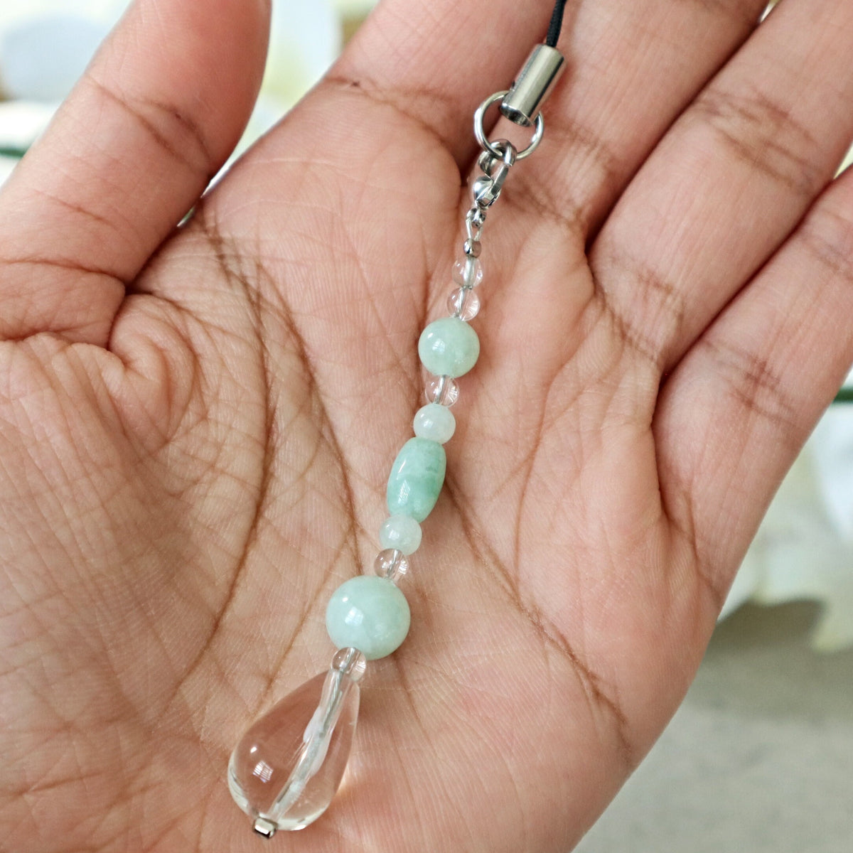 Jadeite Jade Phone and Car Charm Keychain