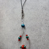 Red Jasper Magatama Car Charm: Handmade Crystal Keychain