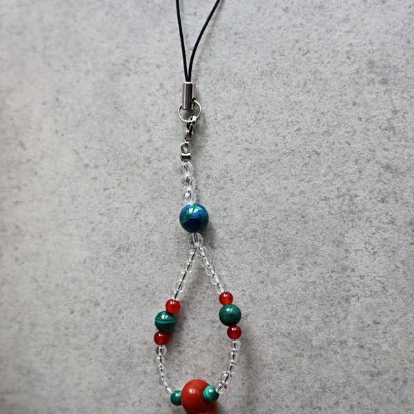 Red Jasper Magatama Car Charm: Handmade Crystal Keychain