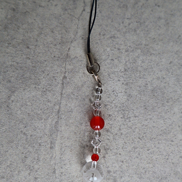 Crystal Dragon Charm for Car and Phone with Red Carnelian or bag charm , keychain