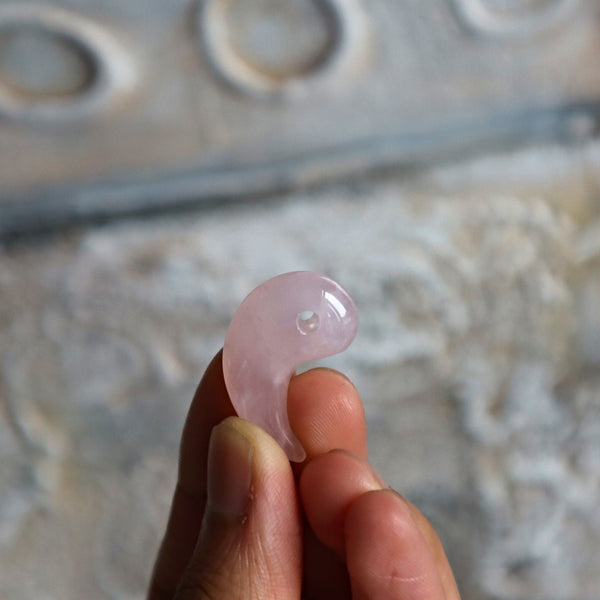 Rose Quartz Magatama Japanese Talisman