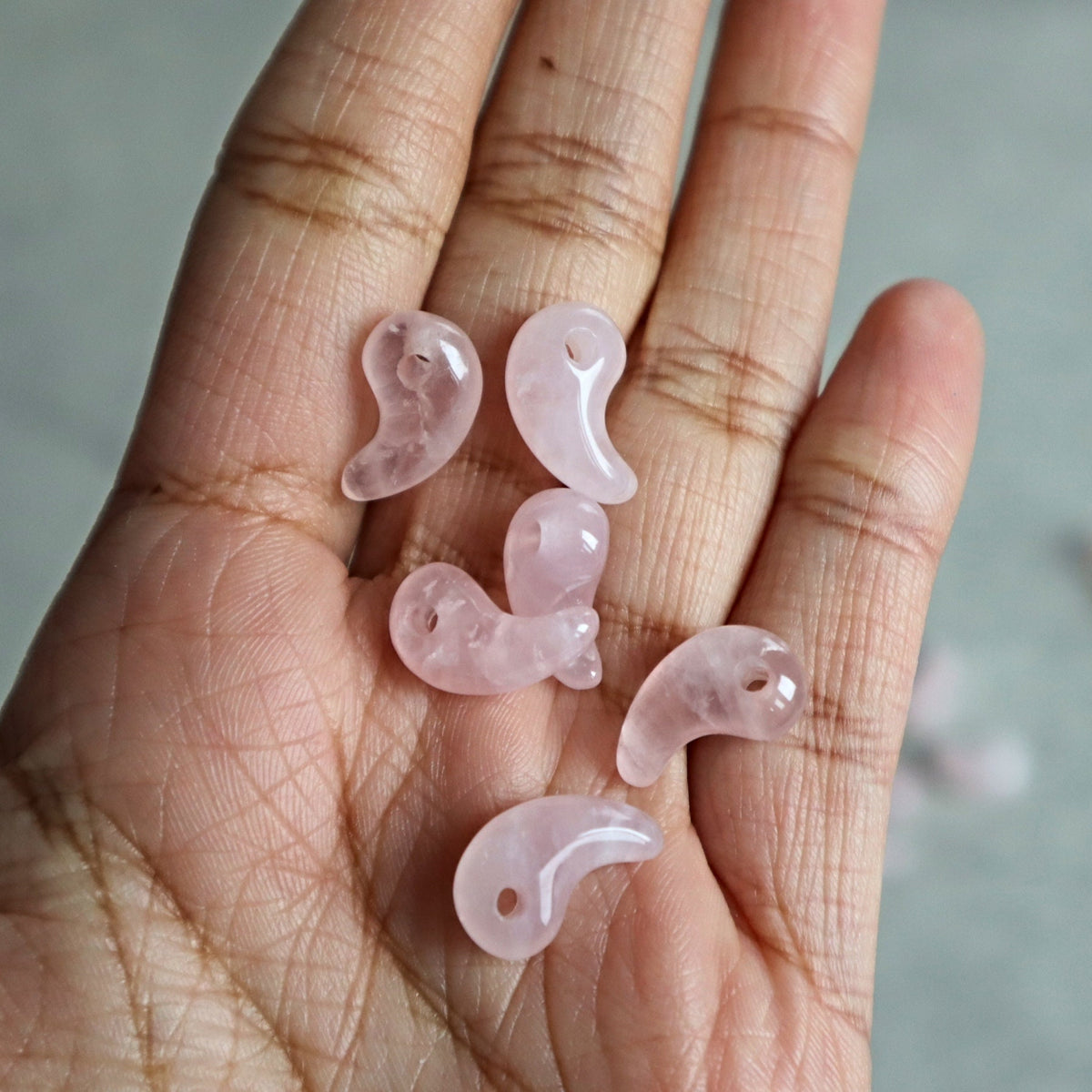Rose Quartz Magatama Japanese Talisman