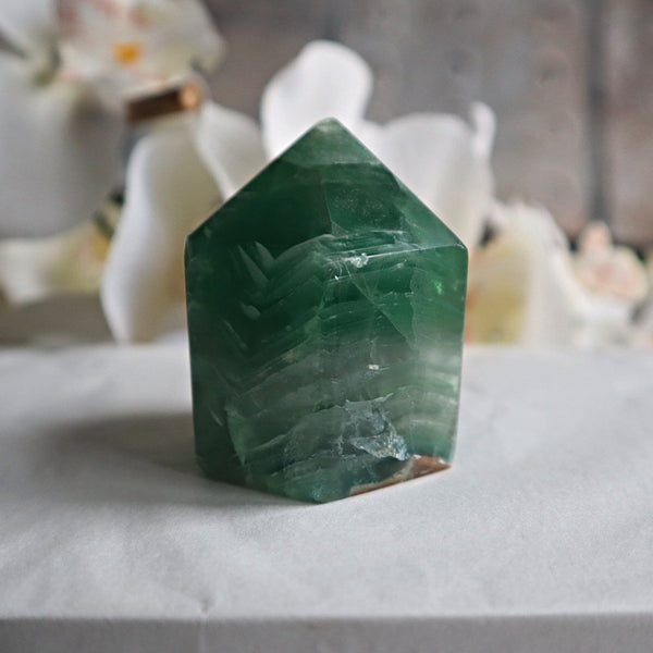 Feather Fluorite Tower: Rare Inclusion Crystal for Focus & Clarity