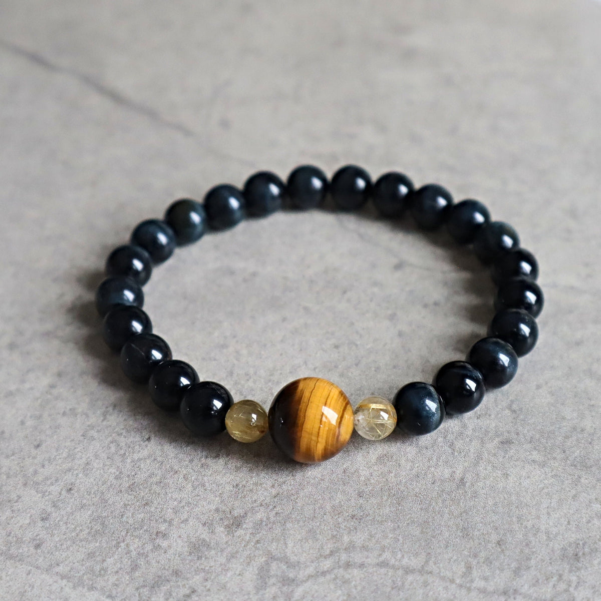 Tiger Eye and Clear Quartz Bracelet