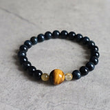 Tiger Eye and Clear Quartz Bracelet