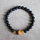 Tiger Eye and Clear Quartz Bracelet