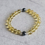 Yellow fluorite hematite bracelet
