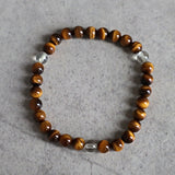 Yellow Tiger Eye and Clear Quartz Bracelet