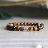 Yellow Tiger Eye and Clear Quartz Bracelet