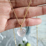 star rose quartz heart pendant necklace